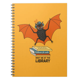 Reading Bat | Whimsical Librarian with Books