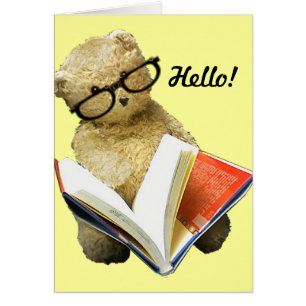 Reading Bear - customisable greeting card