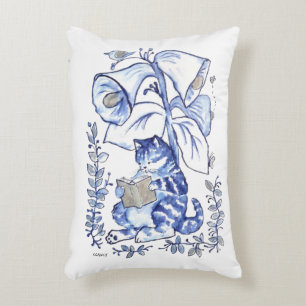 Reading Blue Cat Decorative Cushion