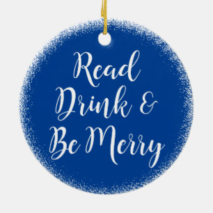 Reading Book Club Be Merry Holiday Blue Ceramic Tree Decoration