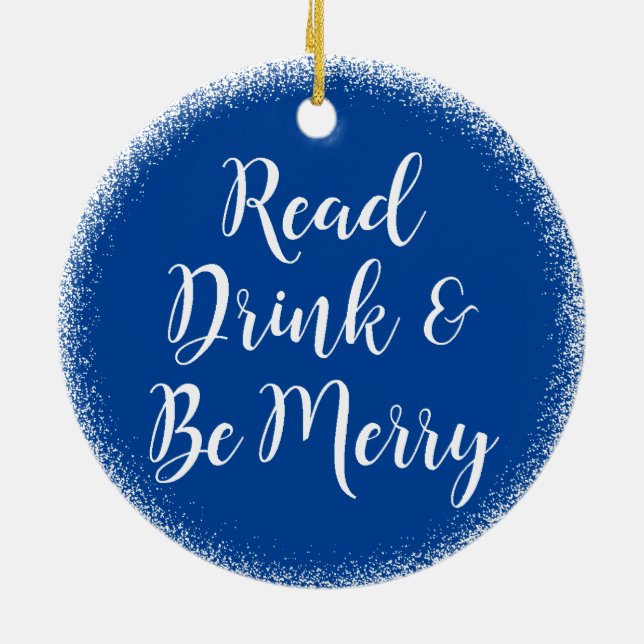 Reading Book Club Be Merry Holiday Blue Ceramic Tree Decoration (Back)