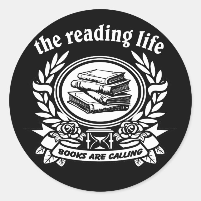 Reading Book Club Group Bibliophile Classic Round Sticker (Front)