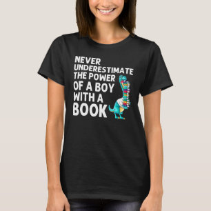 Reading Books For Boys Kids Bookworm Story Reader T-Shirt