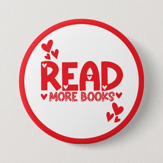 Reading Books Love  7.5 Cm Round Badge (Front)