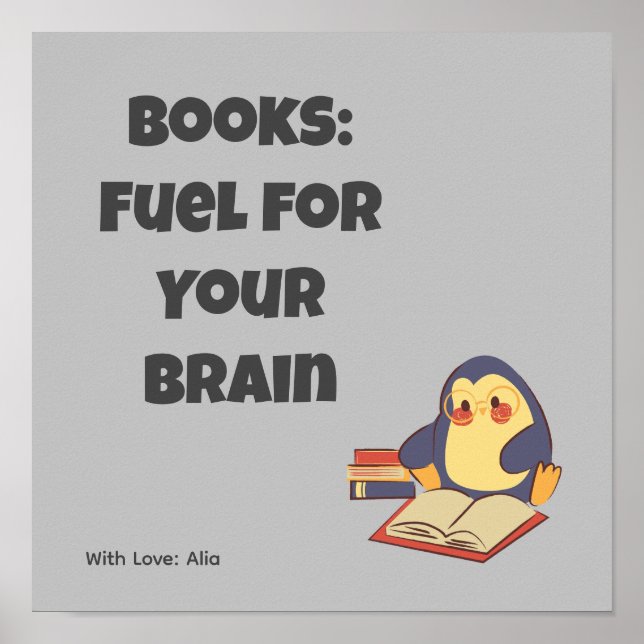 Reading books motivation saying poster (Front)