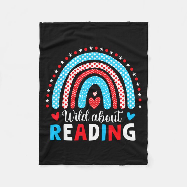Reading books reader lover librarian teacher kids fleece blanket (Front)