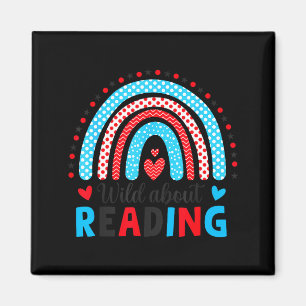 Reading books reader lover librarian teacher kids magnet
