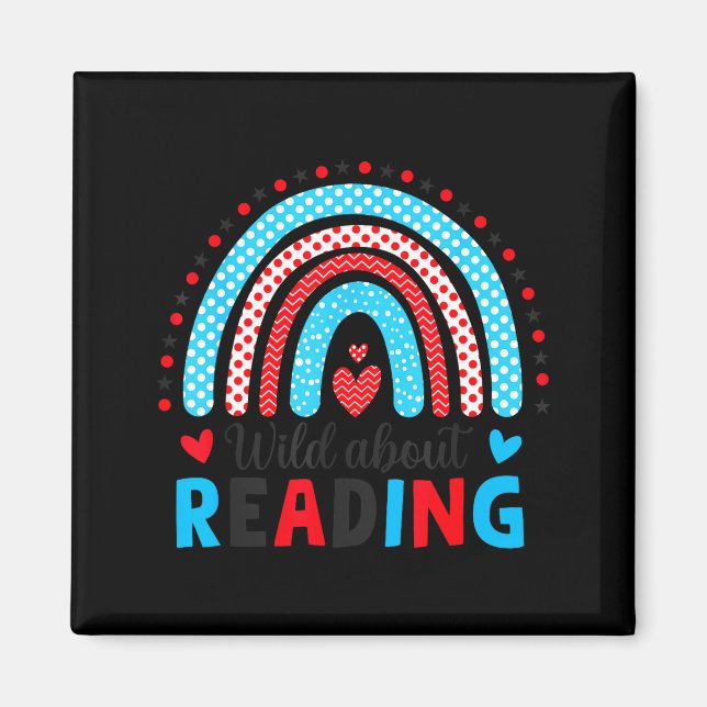 Reading books reader lover librarian teacher kids magnet (Front)