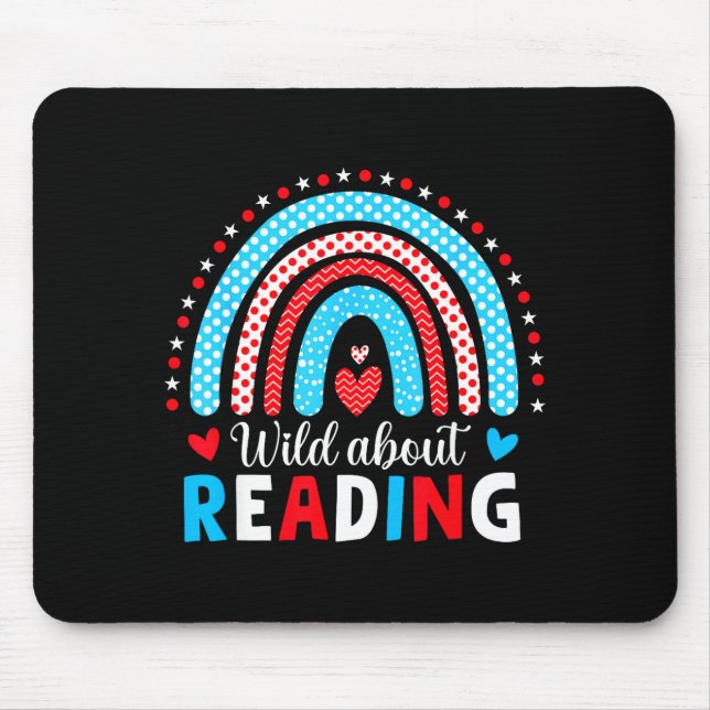 Reading books reader lover librarian teacher kids mouse mat (Front)