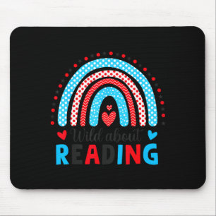 Reading books reader lover librarian teacher kids mouse mat