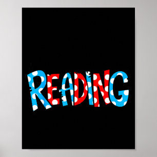 Reading books reader lover librarian teacher kids poster