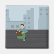 Reading boy - magnet