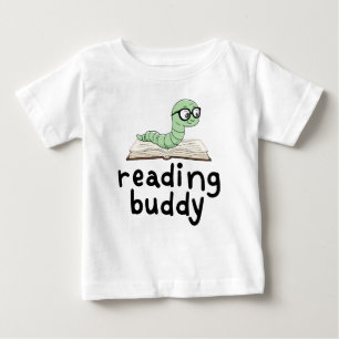 Reading Buddy Cute Bookworm With Book Baby T-Shirt