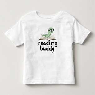 Reading Buddy Cute Bookworm With Book Toddler T-Shirt