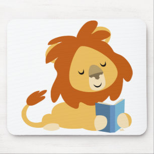 Reading Cartoon Lion mousepad