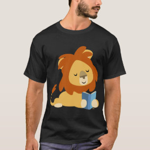 Reading Cartoon Lion T-shirt