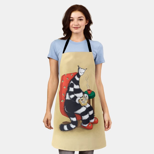 Reading Cat Book Lover Apron (Worn)