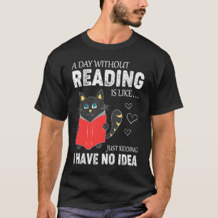 Reading Cat   Cat   Cool Book Worm T-Shirt