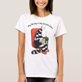 Reading Cat Fun Library T-Shirt
