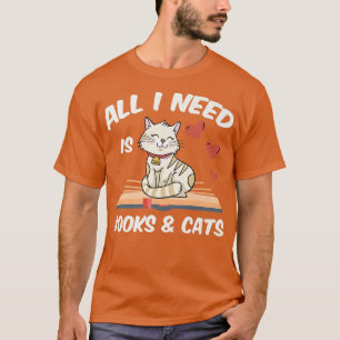 Reading Cat Funny Book Lover Animals Kitten Smart T-Shirt