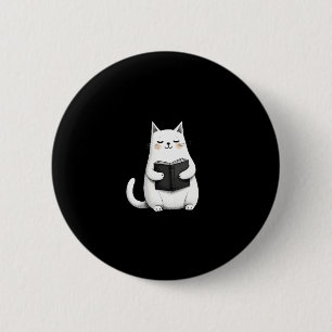 Reading Cat Funny Cat Book Lover 6 Cm Round Badge