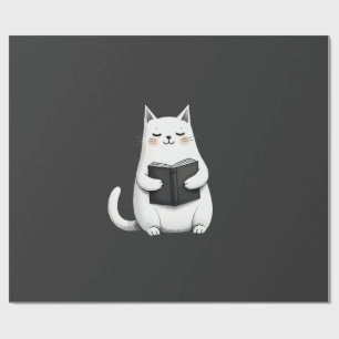 Reading Cat Funny Cat Book Lover Wrapping Paper