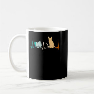 Reading cat heartbeat Heart rate Cats T-Shirt Coffee Mug