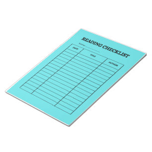 Reading Checklist Tracker Notepad