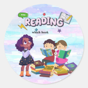 reading classic round sticker