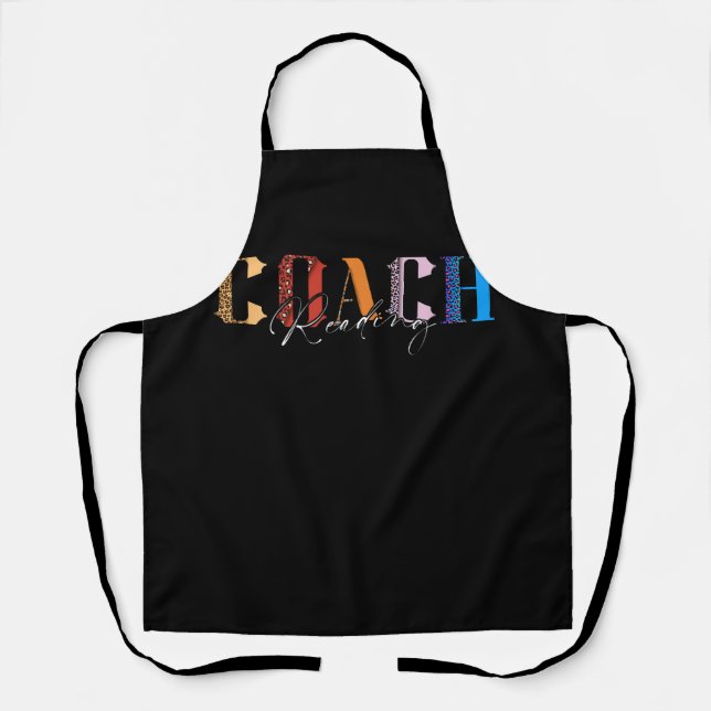 Reading Coach Leopard Appreciation Bookworm Read B Apron (Front)