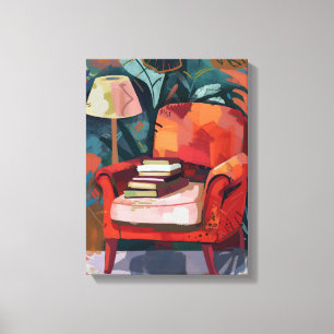 Reading Corner: Favista Art with Red Silicon. Canvas Print