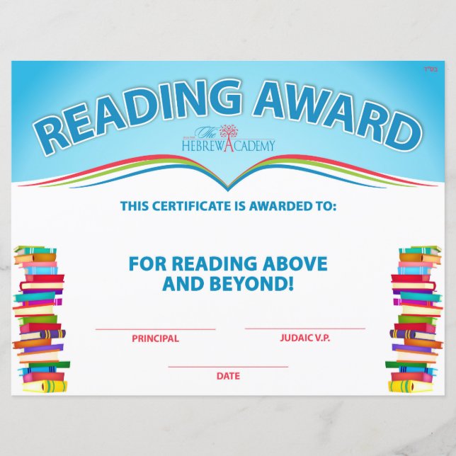 Reading Counts Award (Front)