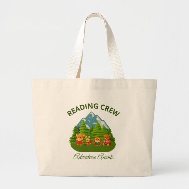 Reading Crew Adventure Awaits Tote Bag (Front)