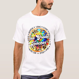 Reading Day School Kid Book Retro Leopard 2Nd Grad T-Shirt