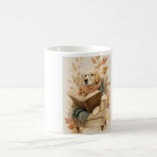 Reading Dog Autumn Mug