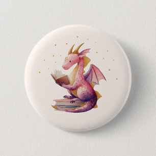 Reading Dragon Round Button – Custom Background
