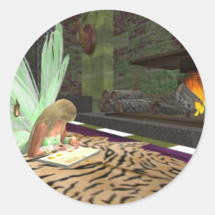 Reading Fairytales Classic Round Sticker