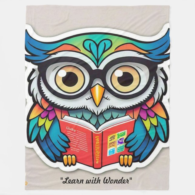 "Reading for Wisdom" Fleece Blanket (Front)