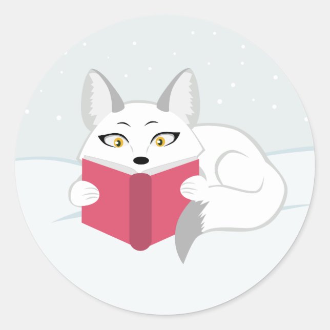 Reading Fox Classic Round Sticker (Front)