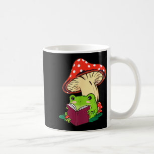 Reading Frog Mushroom Cute Nature Aesthetic Cottag Coffee Mug