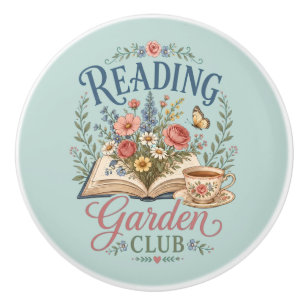 Reading Garden Club Cottagecore Floral Ceramic Knob