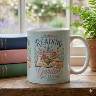 Reading Garden Club Cottagecore Floral Coffee Mug