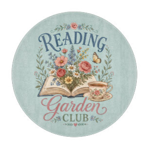 Reading Garden Club Cottagecore Floral Cutting Board