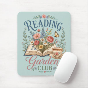 Reading Garden Club Cottagecore Floral Mouse Mat