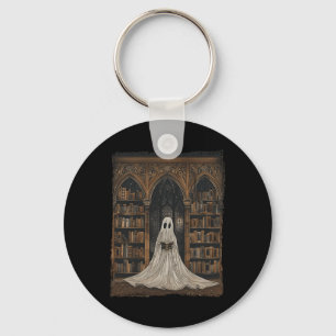 Reading Ghost Library Halloween Librarian Book Lov Key Ring