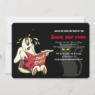 Reading ghost stories party,Halloween  Invitation