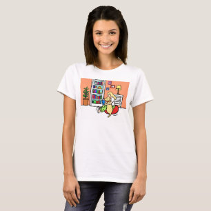 Reading Girl with a Yellow Labrador Tshirt