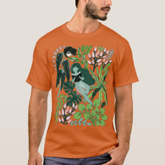 Reading girls among the plants with cats in the ju T-Shirt