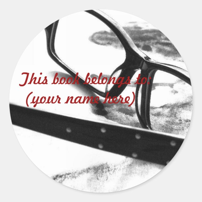 Reading glasses classic round sticker (Front)