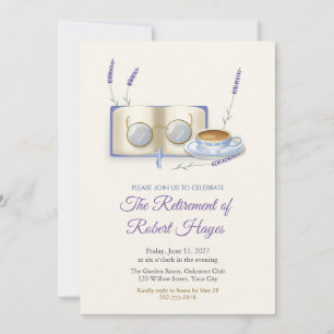 Reading Glasses Tea Retirement Party Invitation